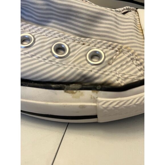 Women's Converse All Star Sneakers 6M/EU 36.5 Low Top Gray White Pinstriped - Picture 7 of 10